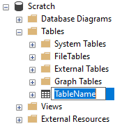 Rename table via Object Explorer