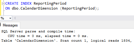 Creating an index on the unpartitioned table
