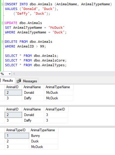 More complex mixed tests against the view