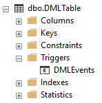 DML trigger residing under a table