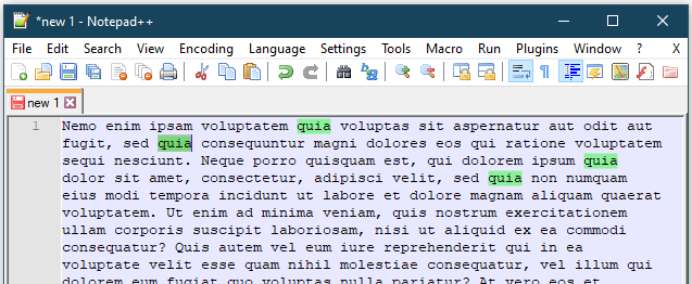Highlighting instances of a specific word through a sample piece of text