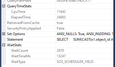 Smaller query results running against original workload