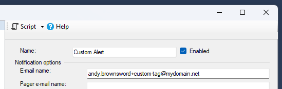 Operator configuration for the SQL Server Agent
