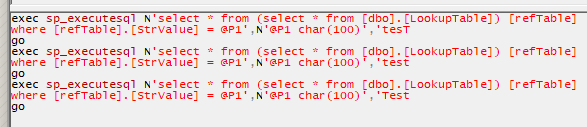 SQL trace showing a multiple lookups due to using a column which is case sensitive
