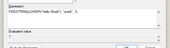 Using the FINDSTRING function where case is consistent between the comparison