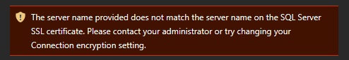 SSL certificate warning when connecting to a data source within Power BI Desktop