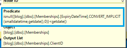 Tooltip from a query plan with the implicit conversion predicate highlighted