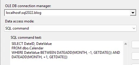 Configuration settings for a data source showing a custom command being used to limit the number of records