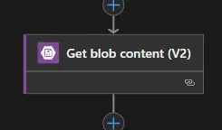 Logic App designer showing a Get Blob Content action within the flow