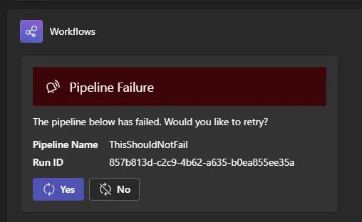 Adaptive Card as it displays within Teams