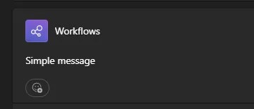 Sample Teams message as posted from the app
