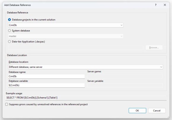 Database Reference UI within Visual Studio